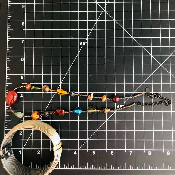 Vintage Modernist Bracelet & Glass Necklace - Picture 9 of 15